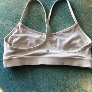 LuLuLemon racerback sports bra. Size 8. Off white. No bra pads. EUC.
